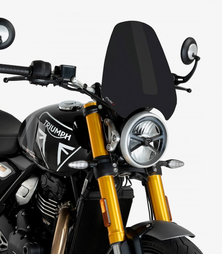 Triumph Scrambler 400X (2024), Speed 400 (2024) Puig Naked New Generation Sport Matte black Windshield 21933J