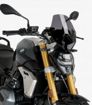 BMW R1250R (2018 - 2024) with OEM BMW bracket Puig New Generation Sport Dark smoked Windshield 3623F