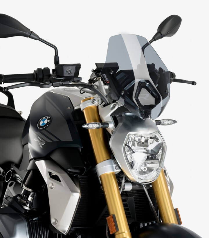 Cúpula Puig New Generation Sport BMW R1250R (2018 - 2024) con soporte original BMW Ahumado 3623H