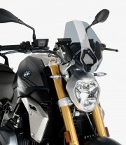 BMW R1250R (2018 - 2024) with OEM BMW bracket Puig New Generation Sport Smoked Windshield 3623H