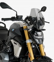 BMW R1250R (2018 - 2024) with OEM BMW bracket Puig New Generation Sport Smoked Windshield 3623H