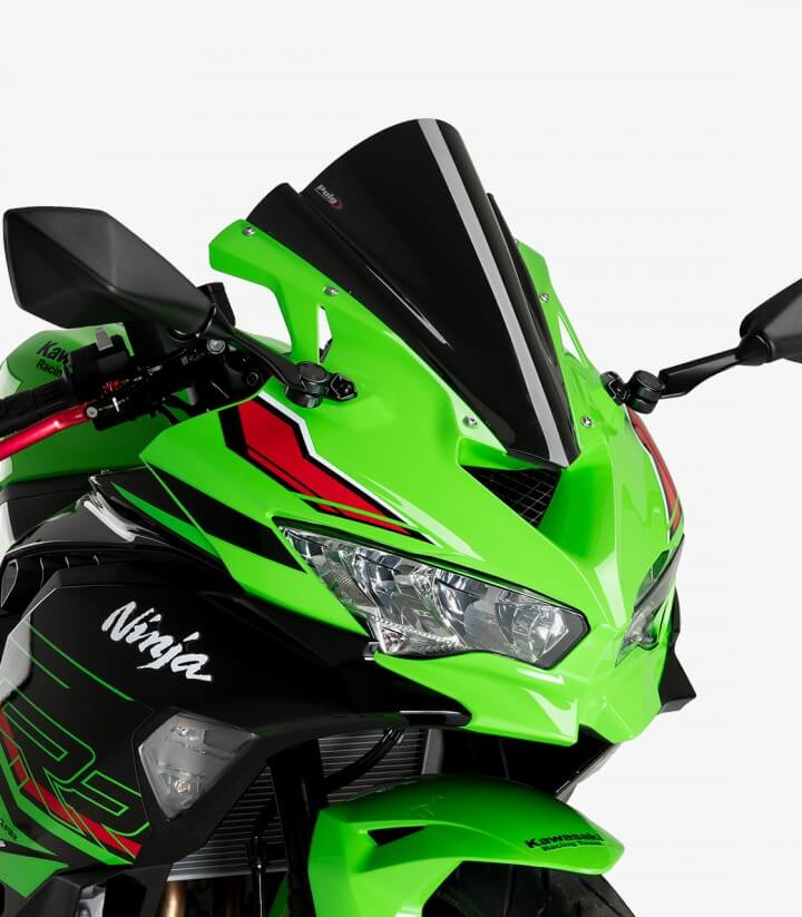 Windschild Puig Z-Racing Kawasaki ZX-4R/RR Ninja (24-26) Schwarz 21767N