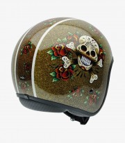 NZI Rolling 3 Skull 'N Roses Open Face Helmet 050369G949