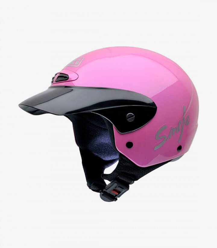 NZI Single Jr Metal Pink Open Face Helmet