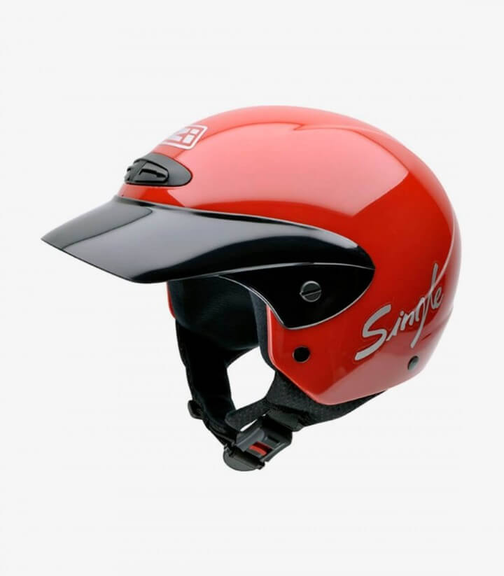 NZI Single Jr Red Open Face Helmet