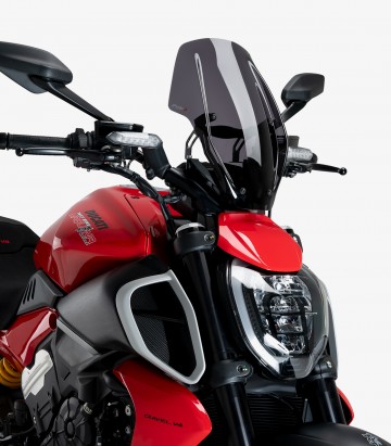 Windschild Puig New Generation verstellbar Ducati Diavel V4 (24-26) Dunkel getönt 21713F