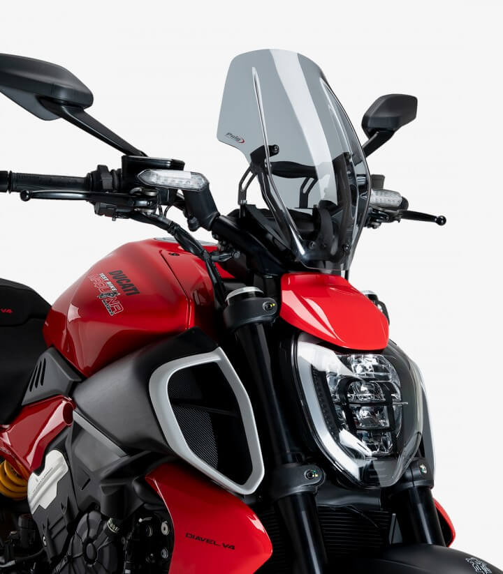 Windschild Puig New Generation verstellbar Ducati Diavel V4 (24-26) Getönt 21713H