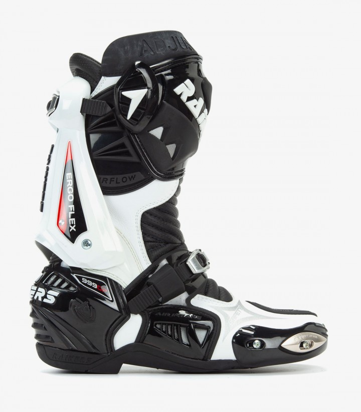 Botas de moto unisex Rainers 999 blanco y negro