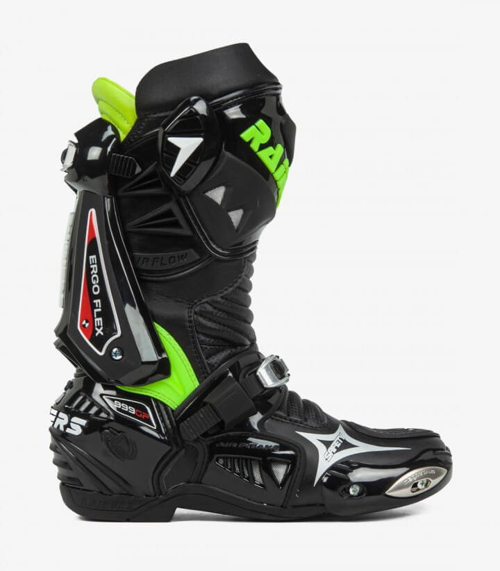 Botas de moto unisex Rainers 999 negro y fluor 999F