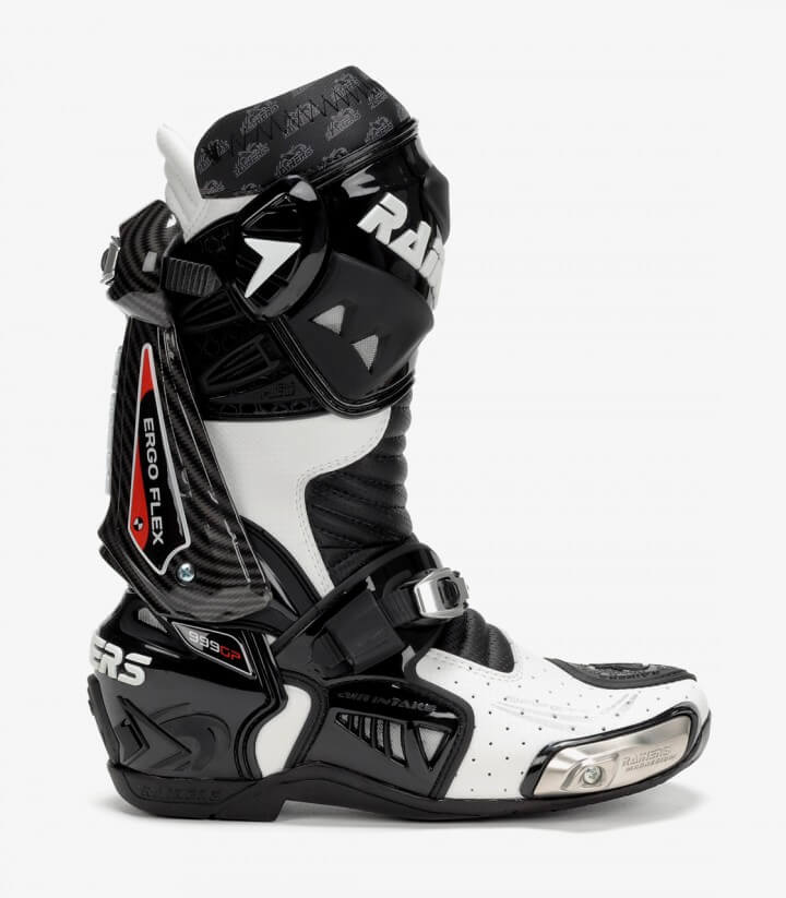 Motorradstiefel Unisex Rainers 999 GP Carbon Schwarz und Weiß