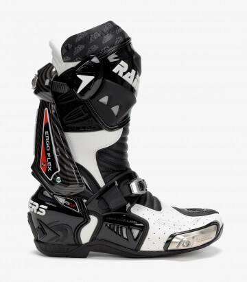 Botas de moto unisex Rainers 999 GP Carbono negro y blanco