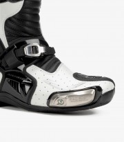 Botas de moto unisex Rainers 999 GP Carbono negro y blanco