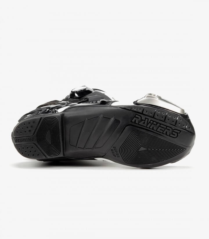 Botas de moto unisex Rainers 999 GP Carbono negro y blanco 999GPCARBONOB