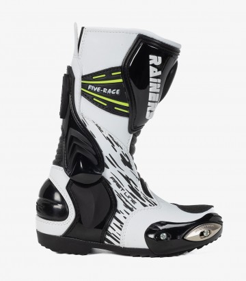 Botas de moto infantil Rainers Five Two blanco y negro