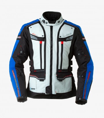 Trivor blue & grey unisex Winter motorcycle Jacket by Rainers