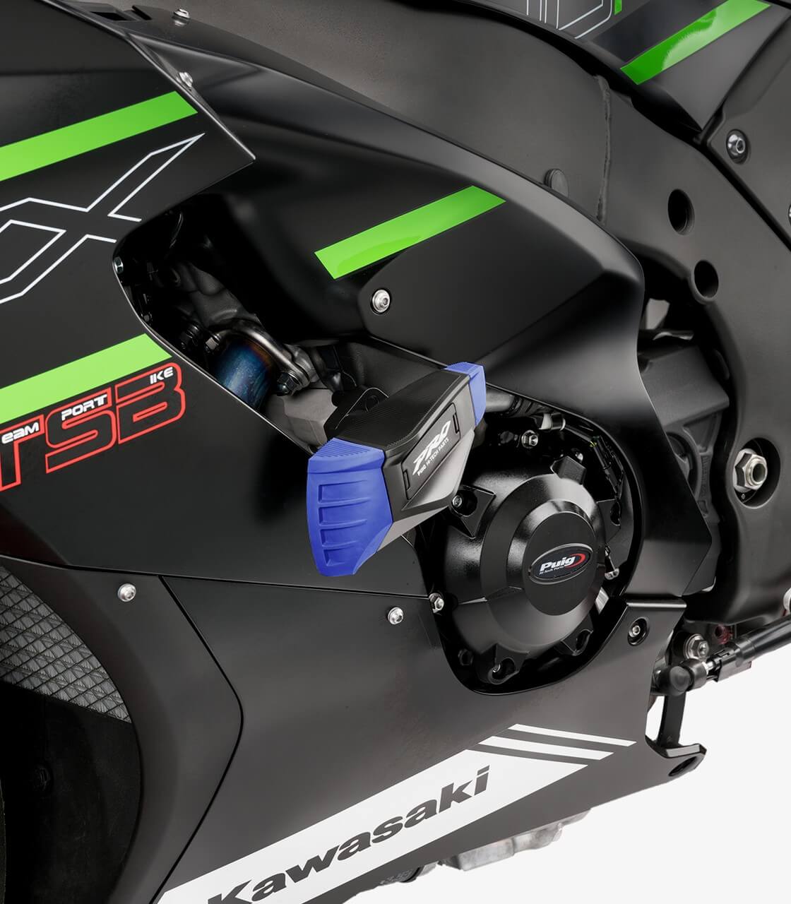 thumbnail image 2 of HTTMT Carbon Frame Sliders For Kawasaki ZX-10R 2006-2007 – Fairing Protectors With Stickers 2 of 5