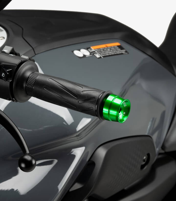 Puig Lenkerendgewichte Speed 21024V in Grün für several Yamaha models