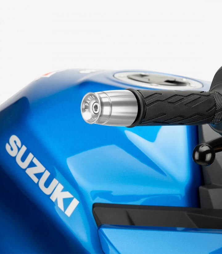 Puig Lenkerendgewichte Sport 21029P in Silber für several  Suzuki and Yamaha models