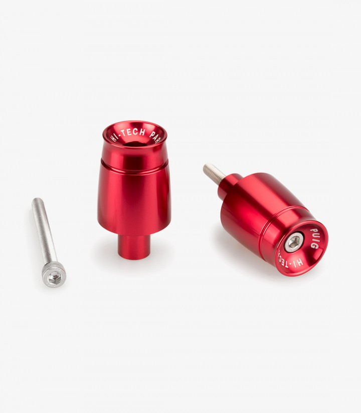 Puig Sport 21031R Bar Ends in Red for Kawasaki Ninja 650, Ninja H2 SX/SE, Versys-X 300, Z650