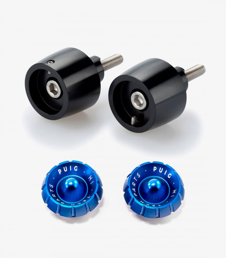 Puig Lenkerendgewichte Thruster 20442N+9420A in Blau für Kawasaki Ninja 650 (20-26), Ninja 7 Hybrid (24-26), Z650 (20-26)