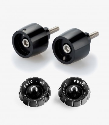 Contrapesos Thruster 20442N+9420N Puig color Negro para Kawasaki Ninja 650, Z650, Ninja 7 Hybrid