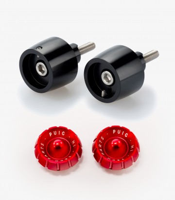 Puig Thruster 20442N+9420R Bar Ends in Red for Kawasaki Ninja 650, Z650, Ninja 7 Hybrid