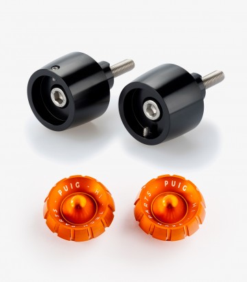 Contrapesos Thruster 20442N+9420T Puig color Naranja para Kawasaki Ninja 650, Z650, Ninja 7 Hybrid