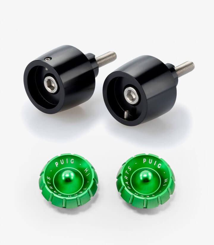 Puig Lenkerendgewichte Thruster 20442N+9420V in Grün für Kawasaki Ninja 650 (20-26), Ninja 7 Hybrid (24-26), Z650 (20-26)