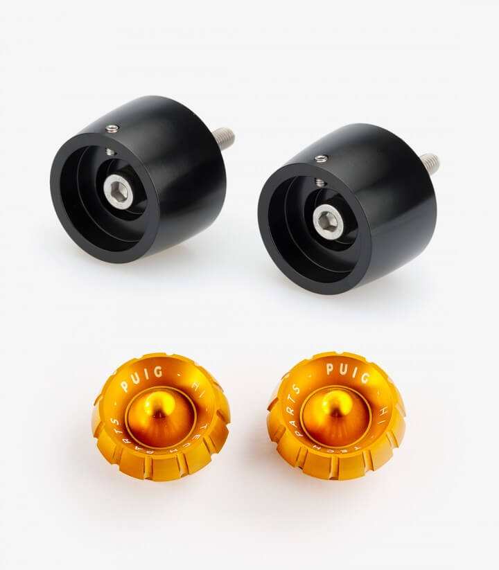 Puig Lenkerendgewichte Thruster 20612N+9420O in Gold für Aprilia RS 457/660/125 (21-26), Tuono 125/457 (24-26)