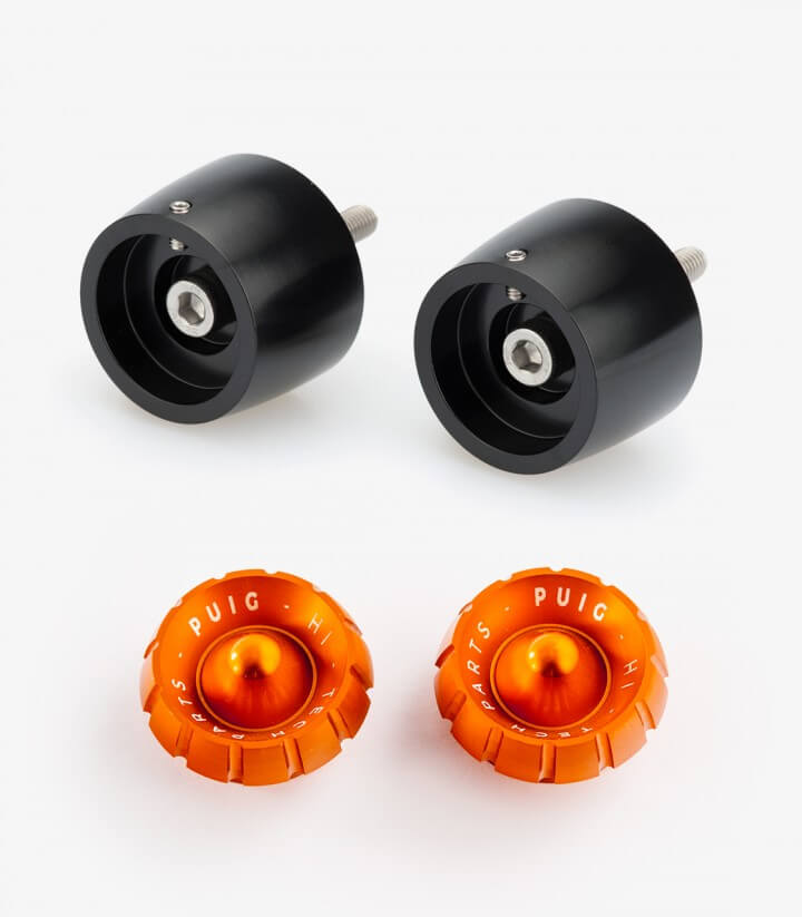 Puig Lenkerendgewichte Thruster 20612N+9420T in Orange für Aprilia RS 457/660/125 (21-26), Tuono 125/457 (24-26)