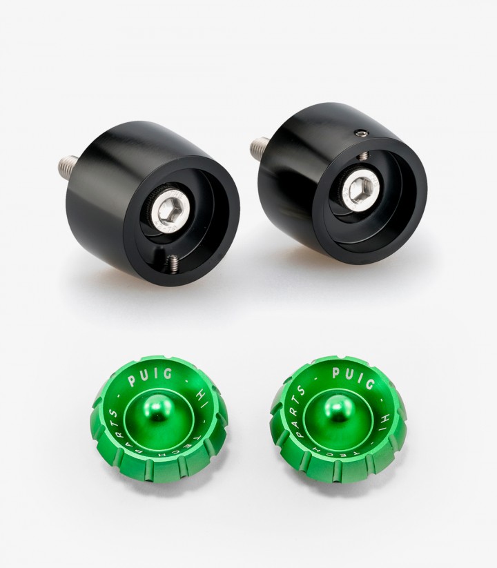 Contrapesos Thruster 20721N+9420V Puig color Verde para Ducati Monster 937