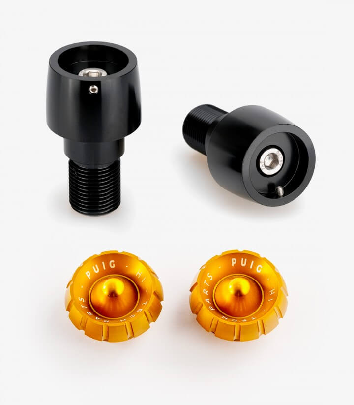 Puig Lenkerendgewichte Thruster 21294N+9420O in Gold für Aprilia Tuono V4 1100 (25-26), Yamaha TMAX 560 (20-26)