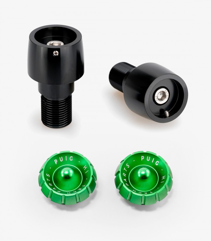 Puig Thruster 21294N+9420V Bar Ends in Green for Yamaha T-MAX 560