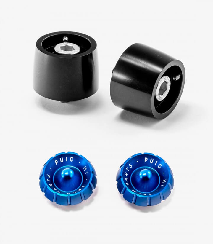 Puig Lenkerendgewichte Thruster 9409N+9420A in Blau für several Kawasaki and Suzuki models