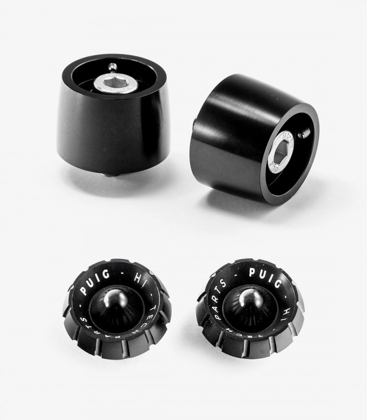 Contrapesos Thruster Puig color Negro para Kawasaki ER-6, Ninja, Versys, Vulcan S y otros modelos