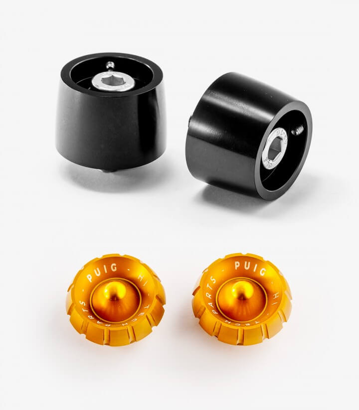Puig Lenkerendgewichte Thruster 9409N+9420O in Gold für several Kawasaki and Suzuki models