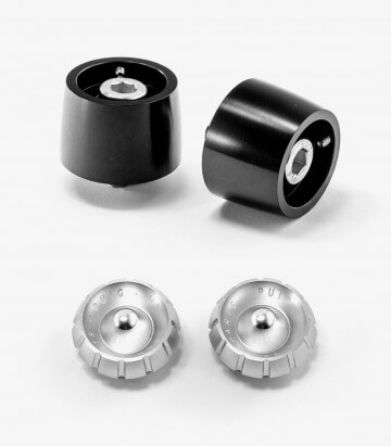 Puig Lenkerendgewichte Thruster 9409N+9420P in Silber für several Kawasaki and Suzuki models
