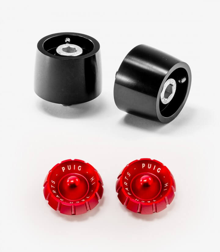 Puig Lenkerendgewichte Thruster 9409N+9420R in Rot für several Kawasaki and Suzuki models