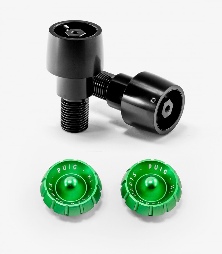 Contrapesos Thruster Puig color Verde para Yamaha FZ, MT, TDM, T-MAX, XJ6, XJR, X-MAX, XSR, YZF