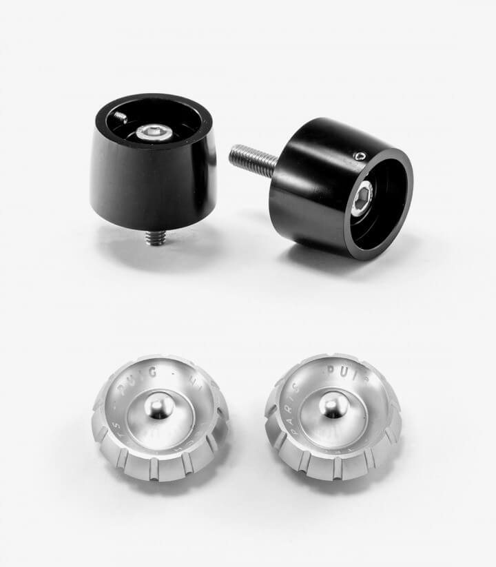 Puig Lenkerendgewichte Thruster 9417N+9420P in Silber für Suzuki GSX-R250, GSX-S750/1000/F, SV650/1000/S, Yamaha X-MAX 125/300/4