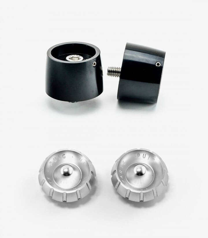 Puig Lenkerendgewichte Thruster 9698N+9420P in Silber für Benelli Leoncino 125/250/500/800 (16-26), Tornado 550 (25-26)