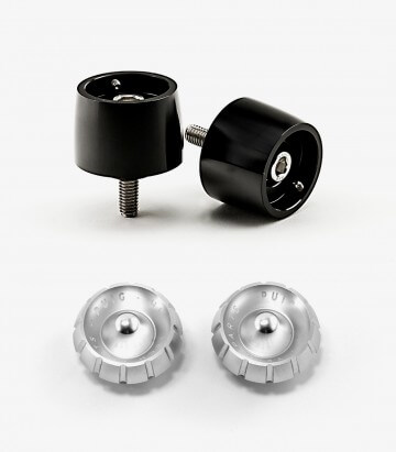Puig Lenkerendgewichte Thruster 9874N+9420P in Silber für Yamaha YZF-R1/R1 Race (15-26), YZF-R6/R6 Race (17,21-24), YZF-R7 (22-2