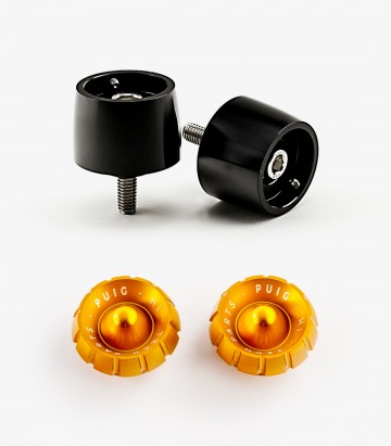 Puig Lenkerendgewichte Thruster 9874N+9420O in Gold für Yamaha YZF-R1/R1 Race (15-26), YZF-R6/R6 Race (17,21-24), YZF-R7 (22-26)