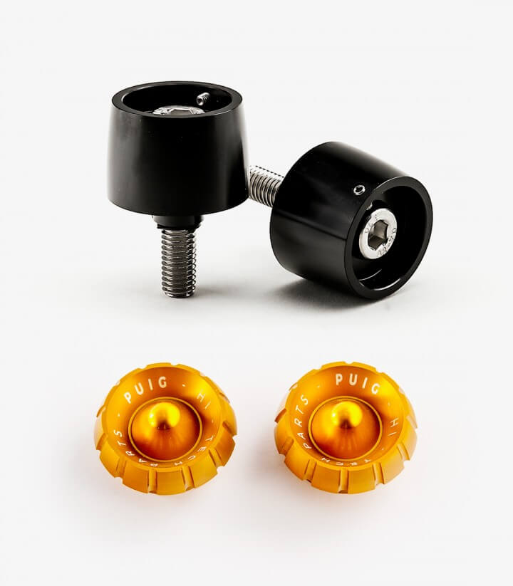 Puig Lenkerendgewichte Thruster 9876N+9420O in Gold für Yamaha MT-07 Tracer (16-17), Tracer 700 (18-20), Tracer 7 (21-24)