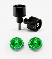 Puig Thruster Bar Ends in Green for Kawasaki Ninja 650, Ninja H2 SX, Versys-X 300, Z650