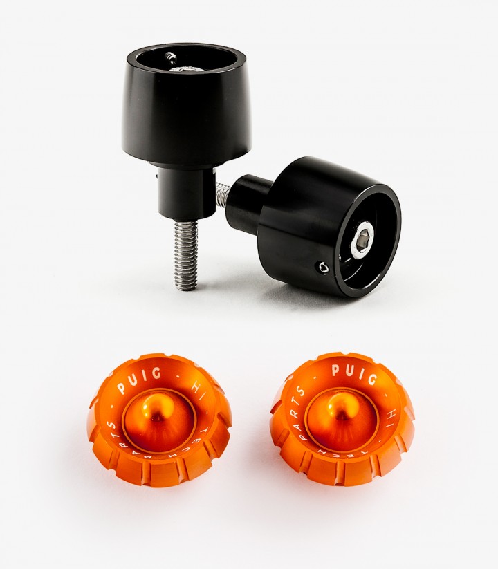 Contrapesos Thruster Puig color Naranja para Kawasaki Ninja 650, Ninja H2 SX, Versys-X 300, Z650