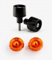 Puig Thruster Bar Ends in Orange for Kawasaki Ninja 650, Ninja H2 SX, Versys-X 300, Z650