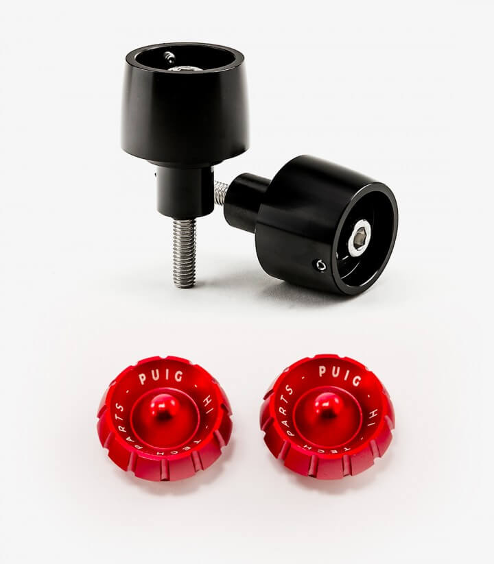 Puig Lenkerendgewichte Thruster 9877N+9420R in Rot für several Kawasaki models