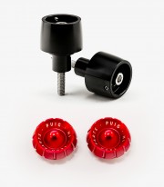 Puig Thruster Bar Ends in Red for Kawasaki Ninja 650, Ninja H2 SX, Versys-X 300, Z650