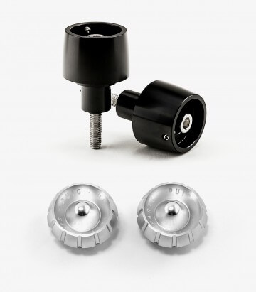 Puig Lenkerendgewichte Thruster 9877N+9420P in Silber für several Kawasaki models